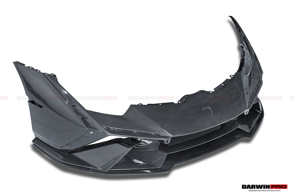 2015-2025 Lamborghini Huracan LP610 & LP580 & EVO Convert Tecnica Style Dry Carbon Fiber Front Bumper