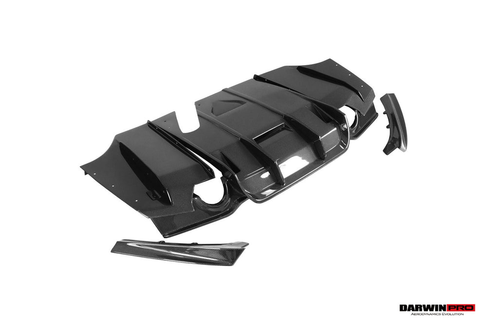 2013-2019 BMW 3 Series F30 F35 M-Tech GV Carbon Fiber Rear Lip with Diffuser & Caps - DarwinPRO Aerodynamics