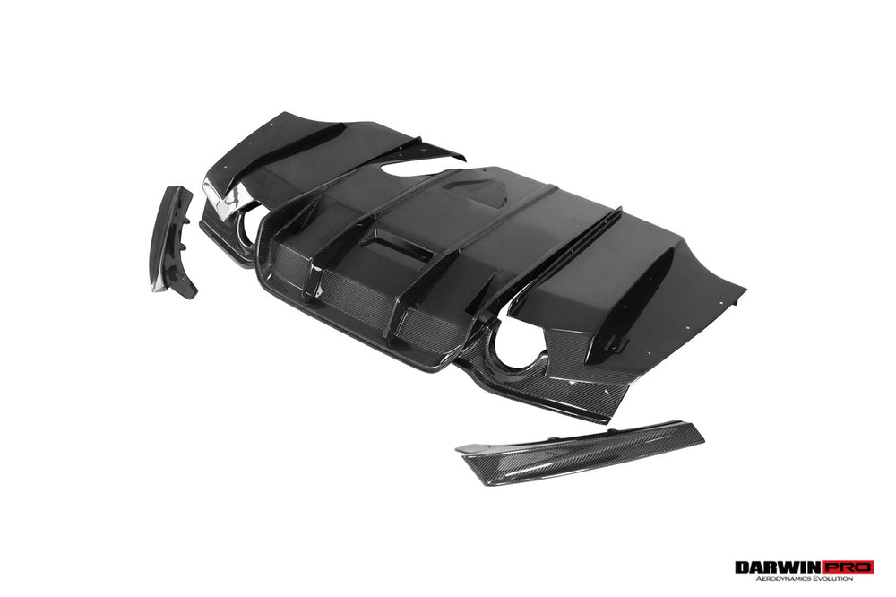2013-2019 BMW 3 Series F30 F35 M-Tech GV Carbon Fiber Rear Lip with Diffuser & Caps - DarwinPRO Aerodynamics
