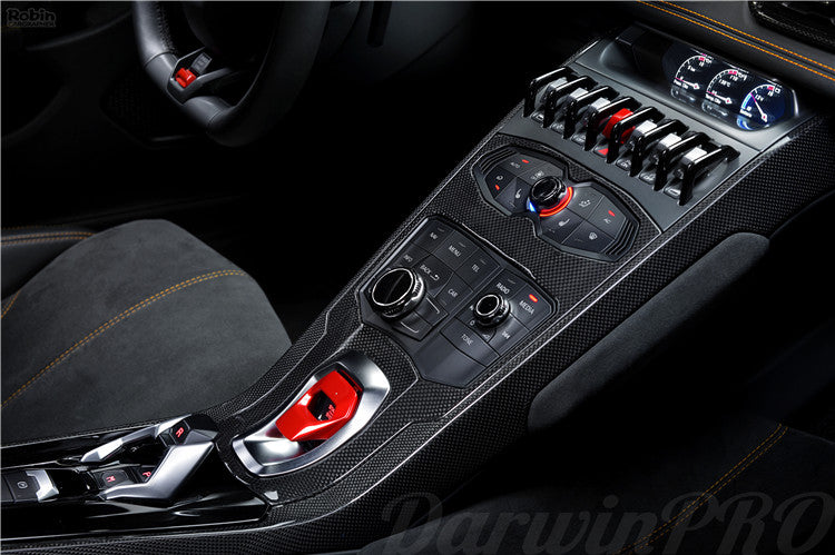 2015-2022 Lamborghini Huracan LP610/LP580 Autoclave Carbon Fiber Center Console Border Trim - DarwinPRO Aerodynamics