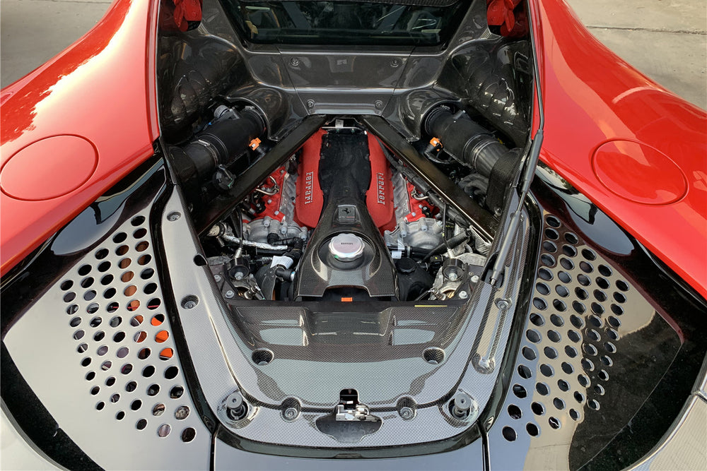 2020-UP Ferrari SF90 Stradale OE Style Autoclave Carbon fiber Engine Cooling Mesh - DarwinPRO Aerodynamics