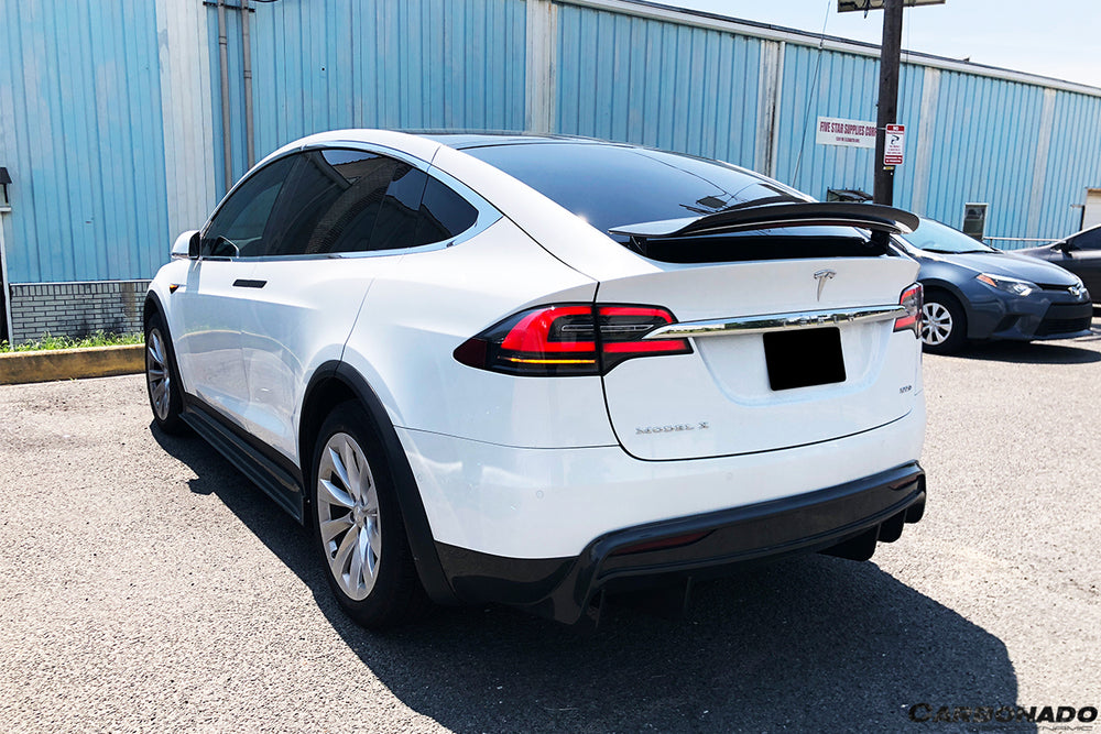 2016-2018 Tesla X SUV RZS Style Carbon Fiber Rear Diffuser - Carbonado