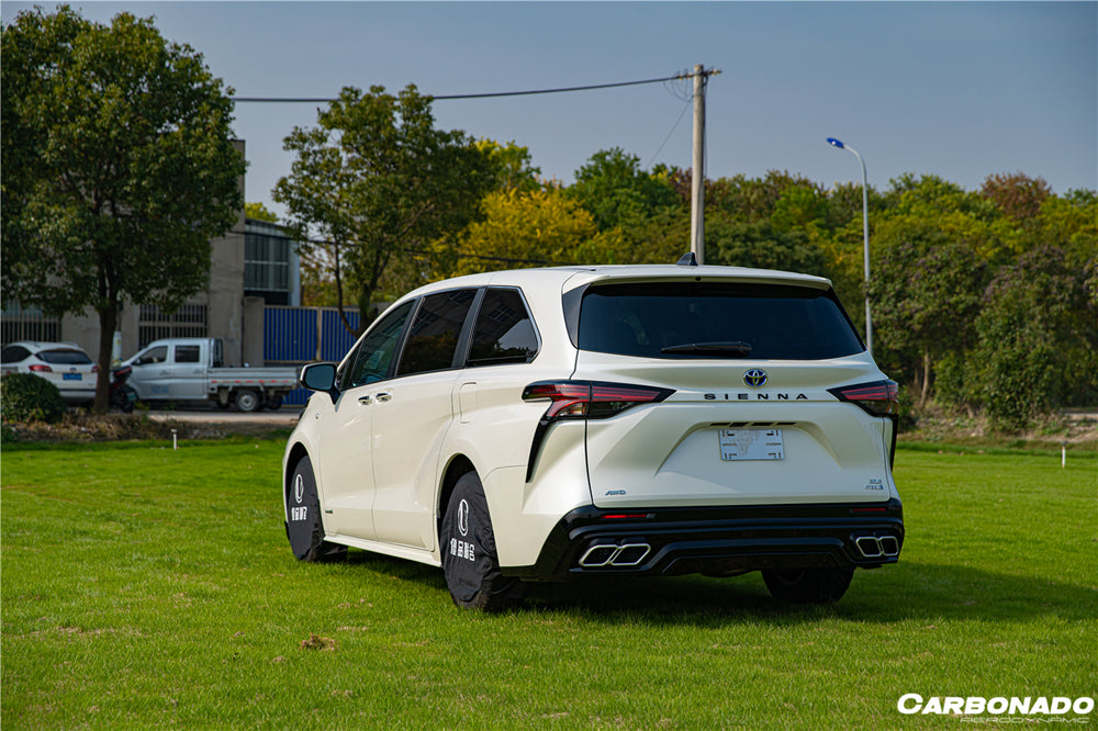 2021 UP Toyota Sienna Thunder Style PP Rear Diffuser with Tips - Carbonado