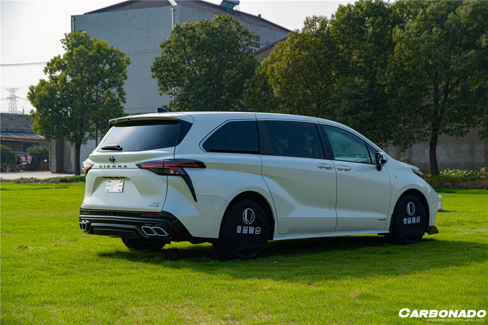 2021 UP Toyota Sienna Thunder Style PP Rear Diffuser with Tips - Carbonado