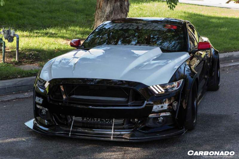 2015-2017 Ford Mustang TRU Style Carbon Fiber Front Bumper Down-Grill - Carbonado