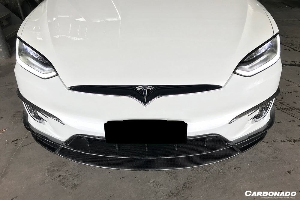 2016-2021 Tesla X SUV RZS Style Carbon Fiber Front Canards - Carbonado