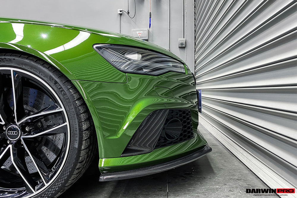 2013-2018 Audi RS6 Avant Carbon Fiber Front Bumper Caps - DarwinPRO Aerodynamics