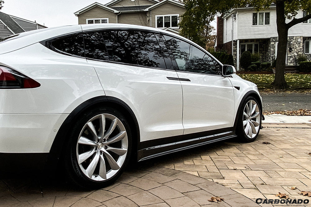 2016-2021 Tesla X SUV RZS Style Carbon Fiber Side Skirts - DarwinPRO Aerodynamics