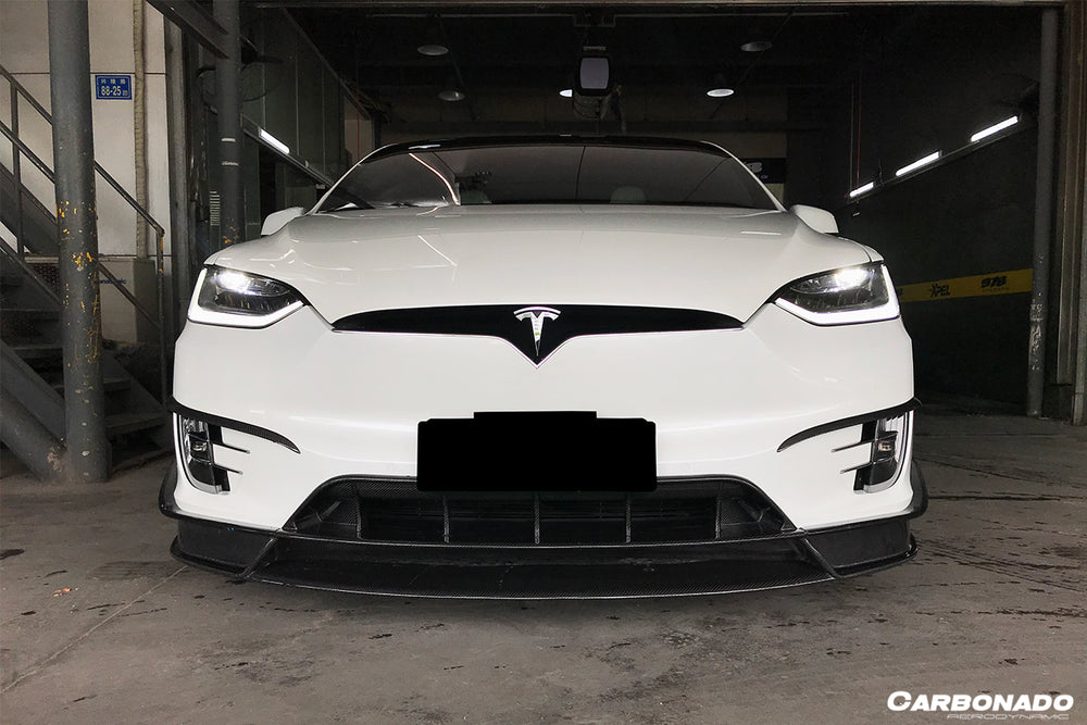2016-2021 Tesla X SUV RZS Style Carbon Fiber Front Canards - Carbonado
