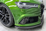  2013-2018 Audi RS6 Avant Carbon Fiber Front Bumper Caps - DarwinPRO Aerodynamics 