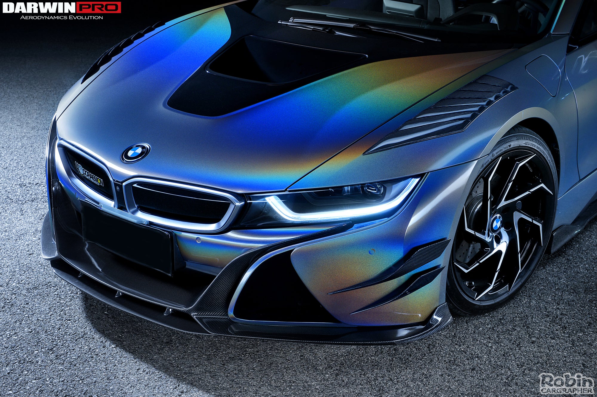 VR Style Carbon Fiber Front Lip Splitter - BMW i8 Coupe & Roadster