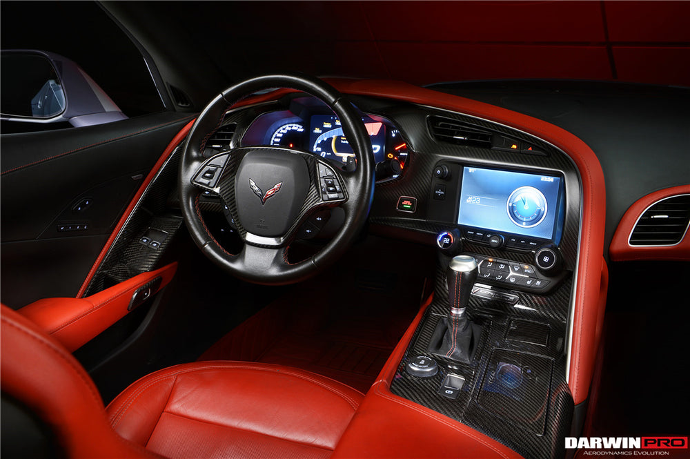 2013-2019 Corvette C7 Z06 Grandsport Dry Carbon Fiber Interior Dashboard Panel Decor Cover Trim - DarwinPRO Aerodynamics