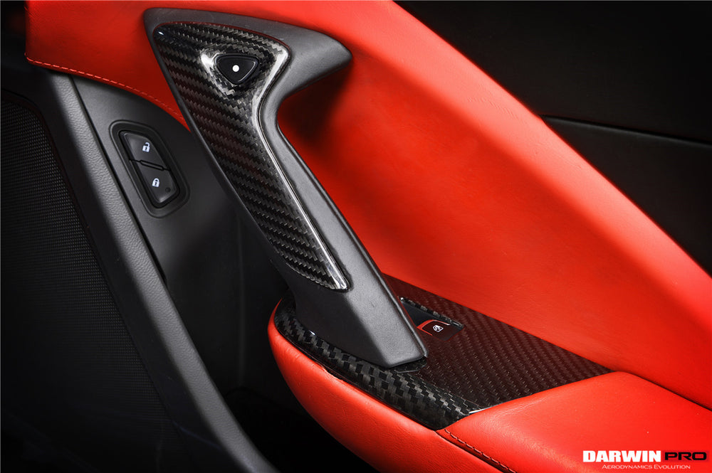 2013-2019 Corvette C7 Z06 Grandsport Dry Carbon Fiber Interior Passenger Window Switch Side Armrest Panel Cover Trim - DarwinPRO Aerodynamics