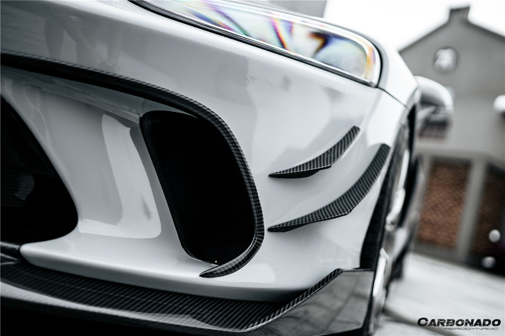 2020-2023 McLaren GT WP Style Dry Carbon Fiber Front Bumper Canards - Carbonado