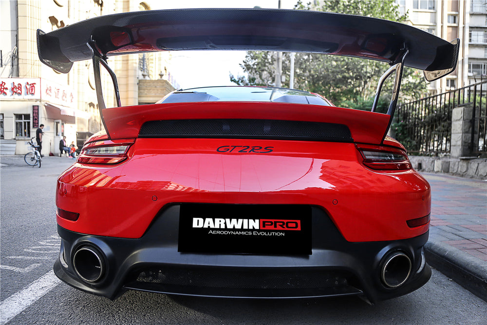 2016-2019 Porsche 911 991.2 Carrera /S GT2RS Style Partial Carbon Fiber Rear Bumper - DarwinPRO Aerodynamics