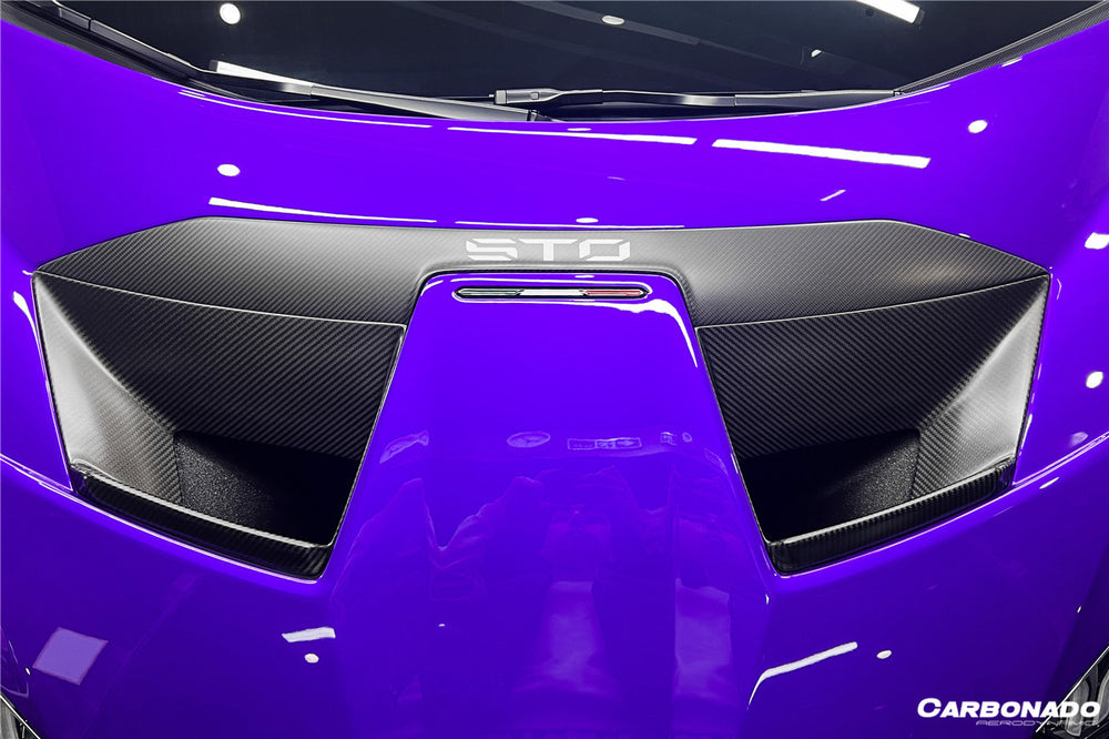 2021-UP Lamborghini Huracan STO Dry Carbon Fiber Hood Vents - Carbonado