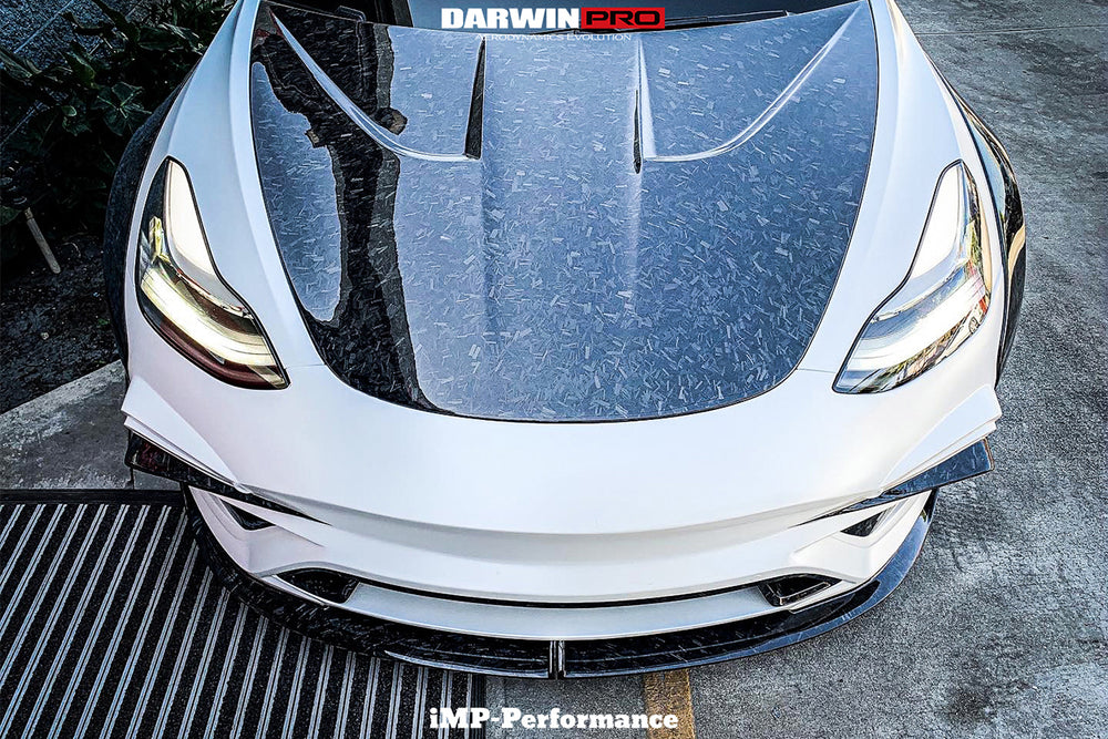 2017-2023 Tesla Model 3 IMP Performance Partial Carbon Fiber Front Bumper - DarwinPRO Aerodynamics