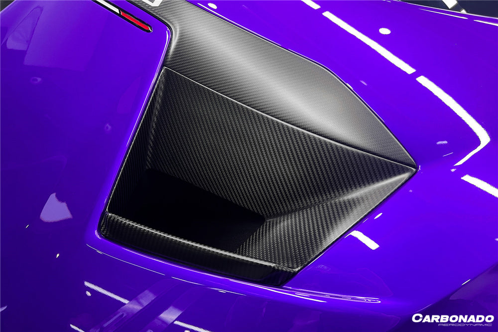 2021-UP Lamborghini Huracan STO Dry Carbon Fiber Hood Vents - Carbonado