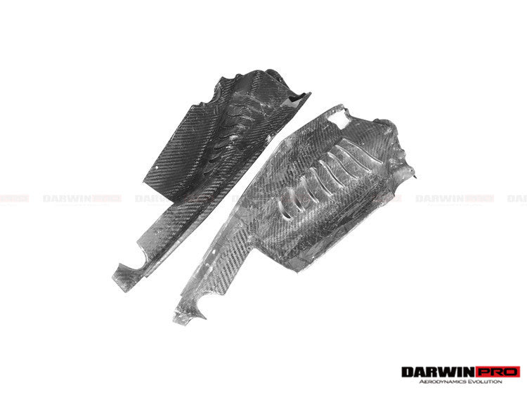 2015-2019 Ferrari 488 GTB Dry Carbon Fiber Engine Bay Panels and Heat Protection - DarwinPRO Aerodynamics