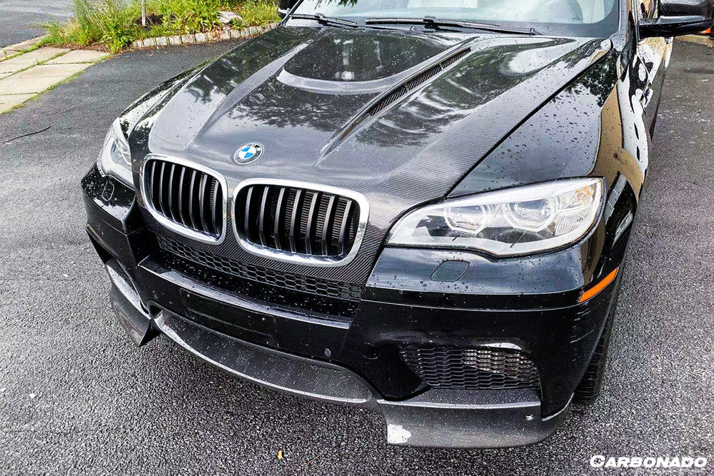 2009-2014 BMW E70 E71 X5M X6M AK Style Carbon Fiber Front Lip - Carbonado