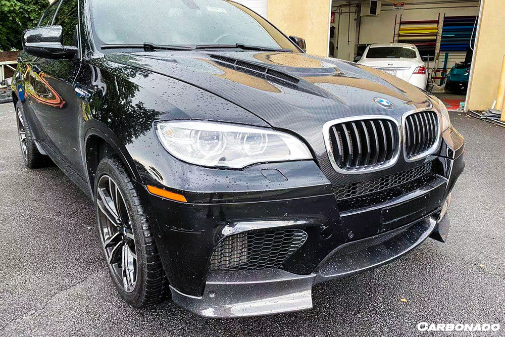 2009-2014 BMW E70 E71 X5M X6M AK Style Carbon Fiber Front Lip - Carbonado