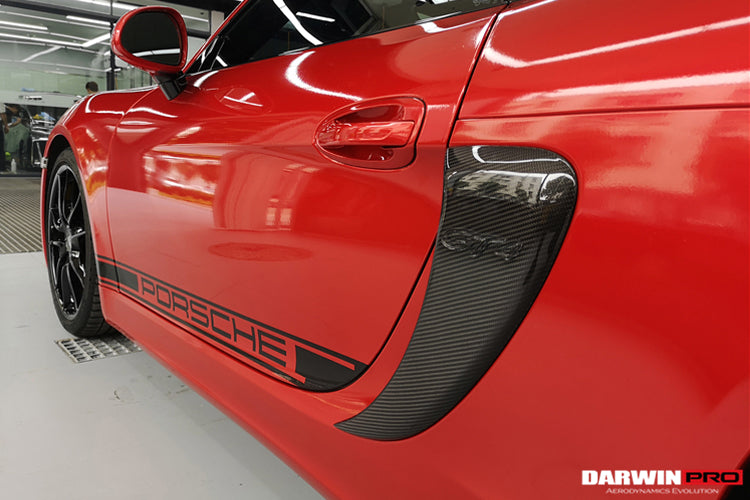 2012-2016 Porsche 981 Boxster/Cayman GT4 Style Carbon Fiber Quarter Panel Side Scoops - DarwinPRO Aerodynamics