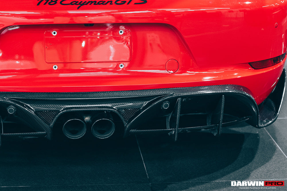 2016-2023 Porsche 718 Cayman/Boxster BKSS Style Carbon Fiber Rear Diffuser - DarwinPRO Aerodynamics