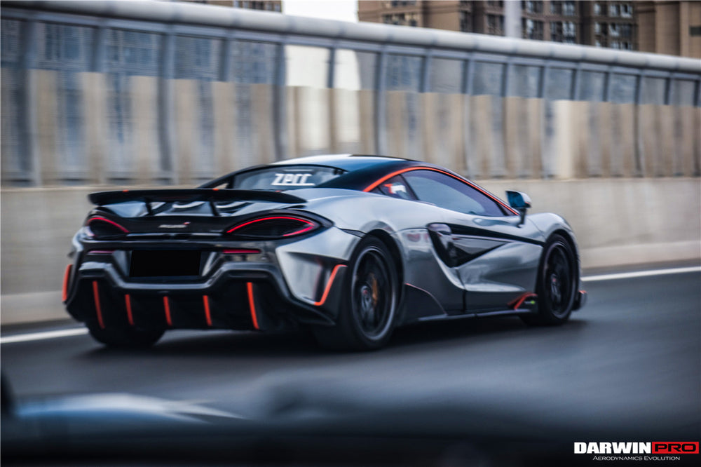 2015-2020 McLaren 540C/570S/570GT 600LT-Style Partial Carbon Fiber Rear Bumper with Diffuser  and Trunk Spoiler and Engine Trunk and Exhaust - DarwinPRO Aerodynamics