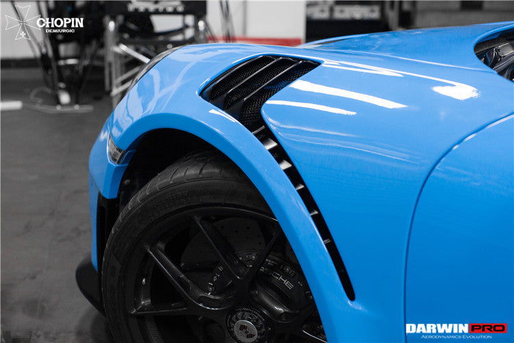 2013-2019 Porsche 911 991 Turbo/S GT2RS Style Partial Carbon Fiber Front Bumper and Fender - DarwinPRO Aerodynamics