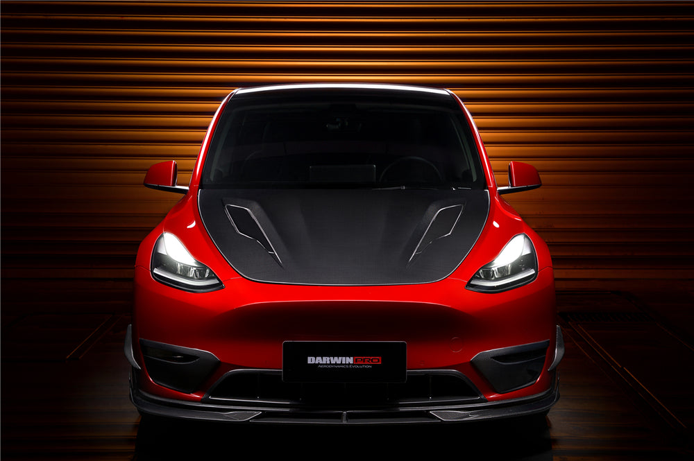 2020-2022 Tesla Model Y IMP Style Carbon Fiber Day Running Light Cover - DarwinPRO Aerodynamics