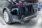  2016-2021 Tesla X SUV RZS Style Carbon Fiber Rear Bumper Canards - Carbonado 