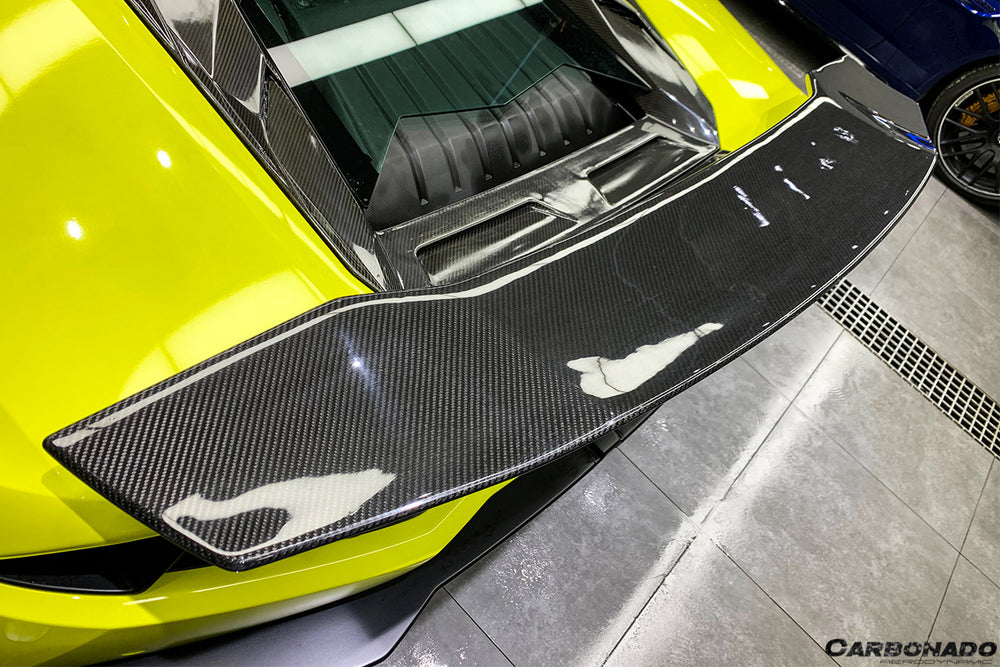 2015-2020 Lamborghini Huracan LP610/LP580 DC Style Carbon Fiber Trunk Spoiler w/ Base - Carbonado