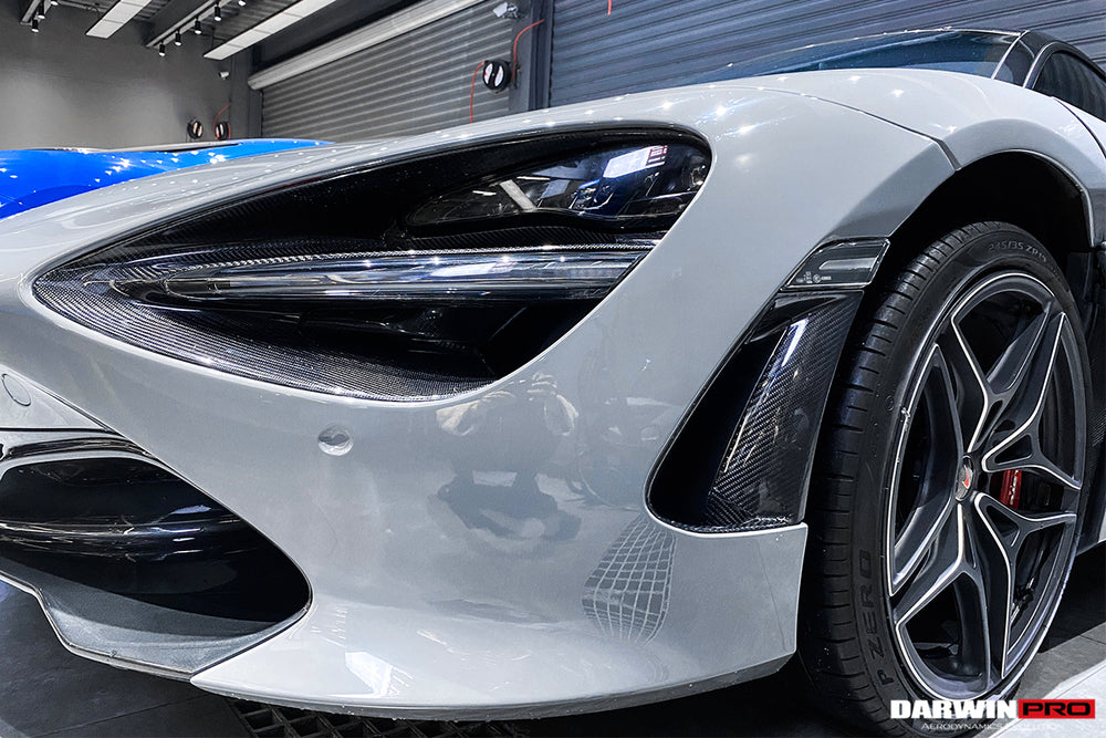 2017-2020 McLaren 720s Dry Carbon Fiber Headlight Inserts Tim Replacement - DarwinPRO Aerodynamics