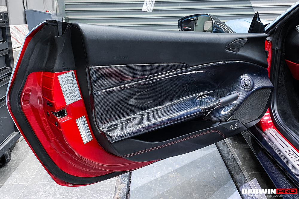 2015-2020 Ferrari 488 GTB/Spyder Carbon Fiber Door Panel Interior - DarwinPRO Aerodynamics