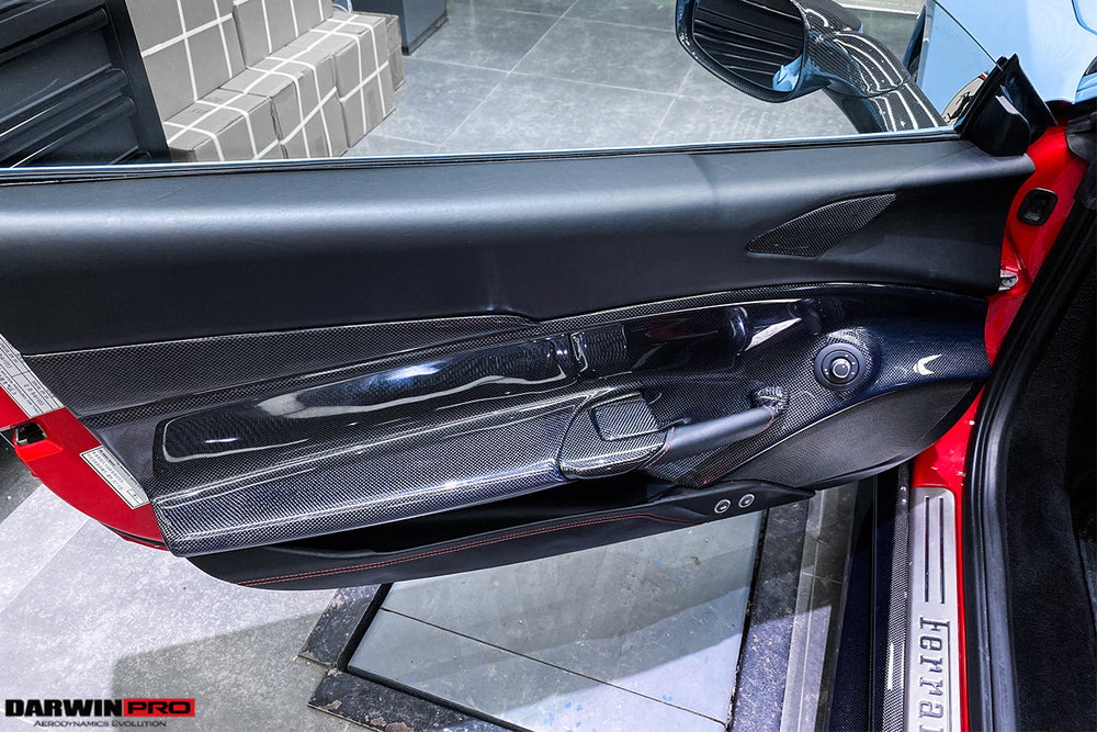 2015-2020 Ferrari 488 GTB/Spyder Carbon Fiber Door Panel Interior - DarwinPRO Aerodynamics