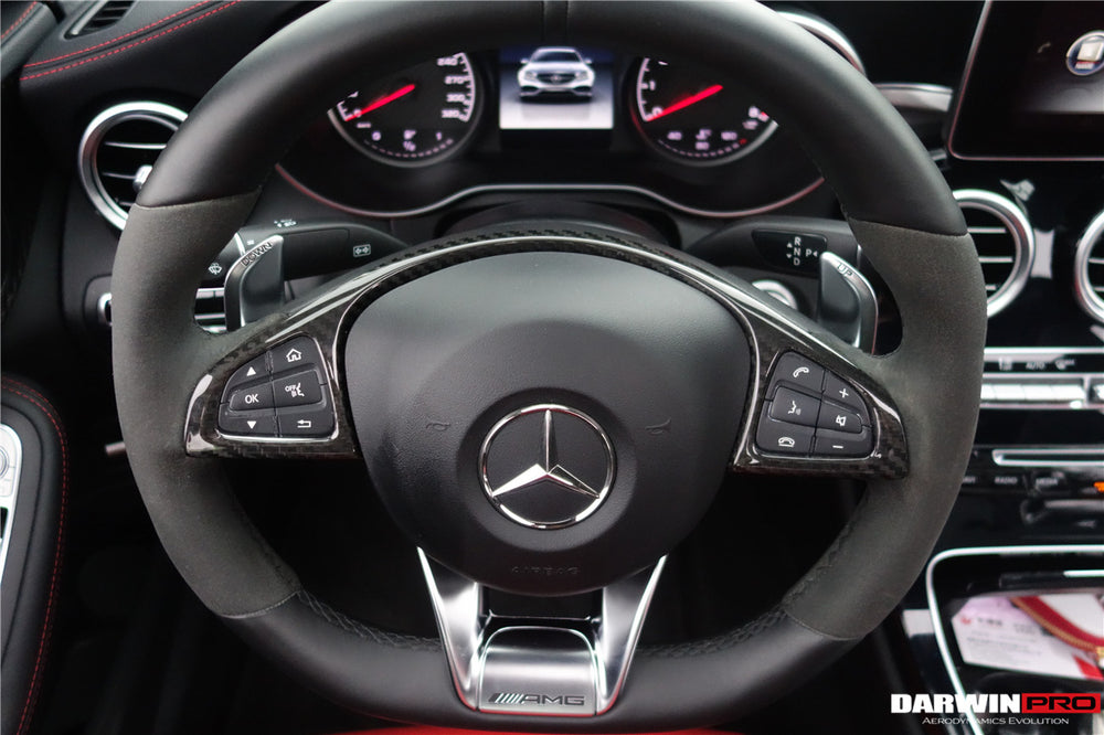 2015-2021 Mercedes Benz W205 C63 AMG Carbon Fiber Interior Steering wheel Trim - DarwinPRO Aerodynamics