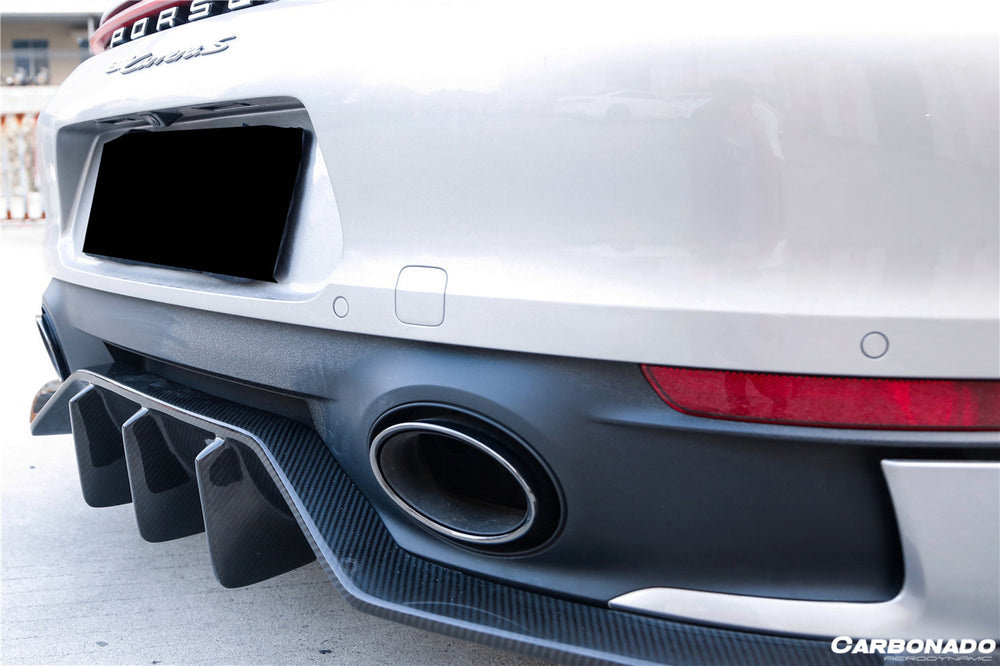 2019-2023 Porsche 911 992 Carrera/Targa Sport Design Bumper WP Style Dry Carbon Fiber Rear Lip - Carbonado