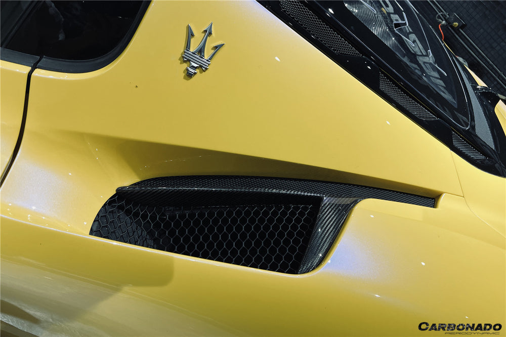 2020-UP Maserati MC20 NVT Style Dry Carbon Fiber Quarter Panel Side Vent Scoops - DarwinPRO Aerodynamics