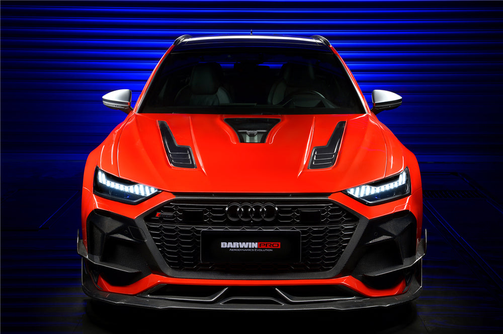 2019-2023 Audi RS6 Avant C8 IMP Performance Partial Carbon Fiber Hood - DarwinPRO Aerodynamics