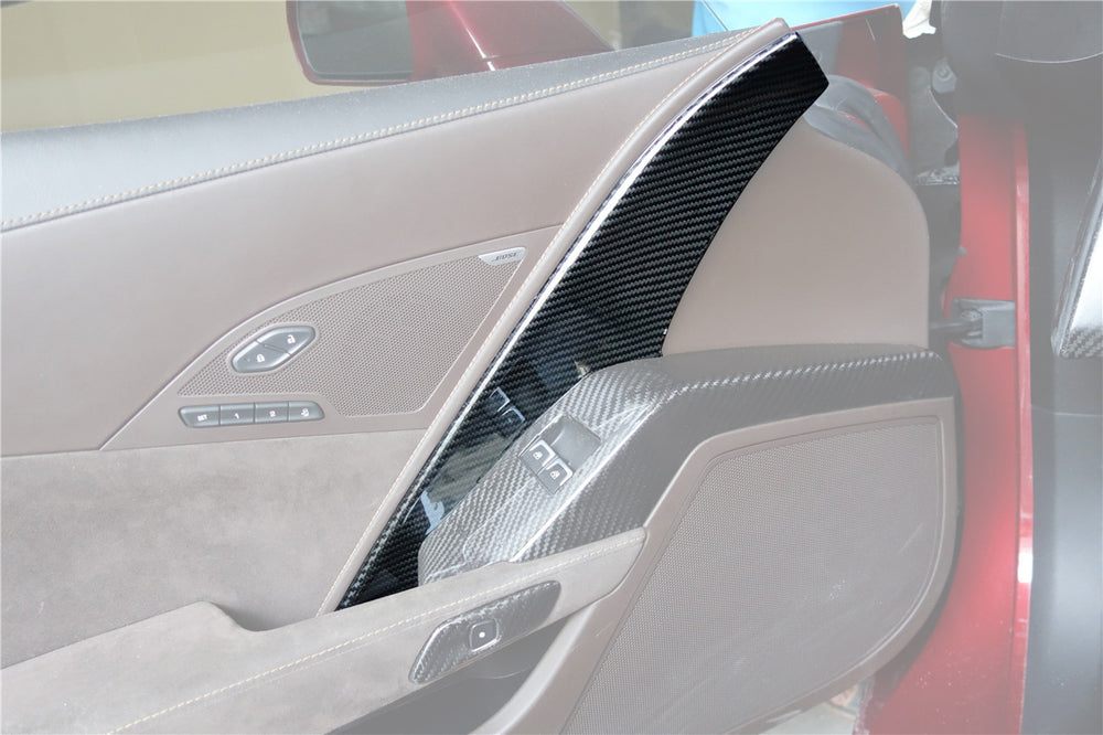 2013-2019 Corvette C7 Z06 Grandsport Dry Carbon Fiber Interior Door Panel Cover Trim - DarwinPRO Aerodynamics