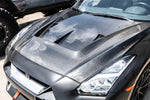  2009-2016 Nissan GTR R35 CBA/DBA LII Style Carbon Fiber Hood - Carbonado 