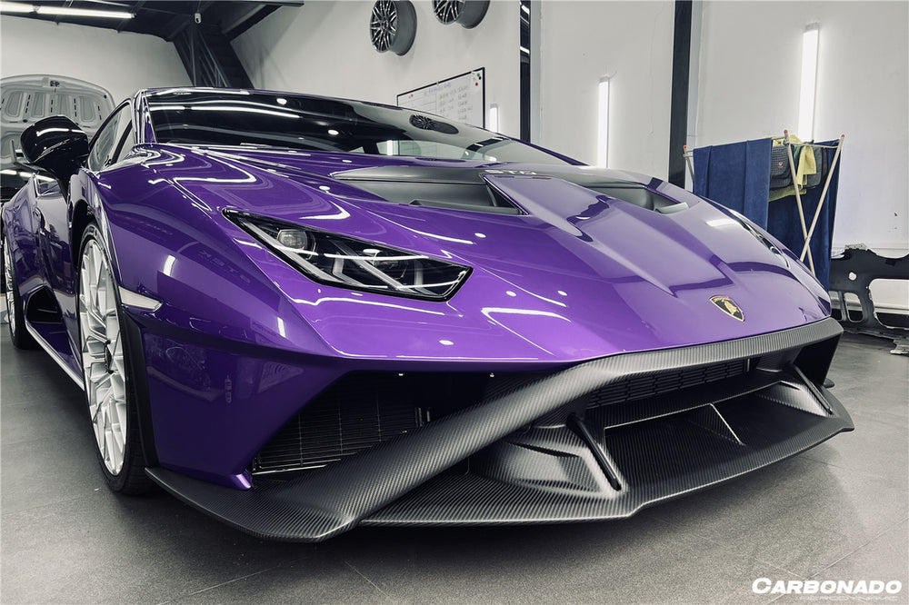 2021-UP Lamborghini Huracan STO Dry Carbon Fiber Down-Front Lip - Carbonado