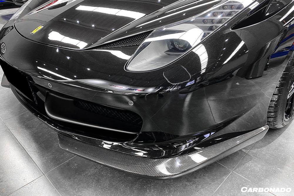 2010-2015 Ferrari 458 Coupe/Spyder AP Style Carbon Fiber Front Lip - DarwinPRO Aerodynamics
