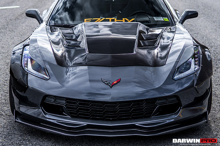 2013-2019 Corvette Z06 Grandsport BKSS Style Carbon Fiber Hood - DarwinPRO Aerodynamics