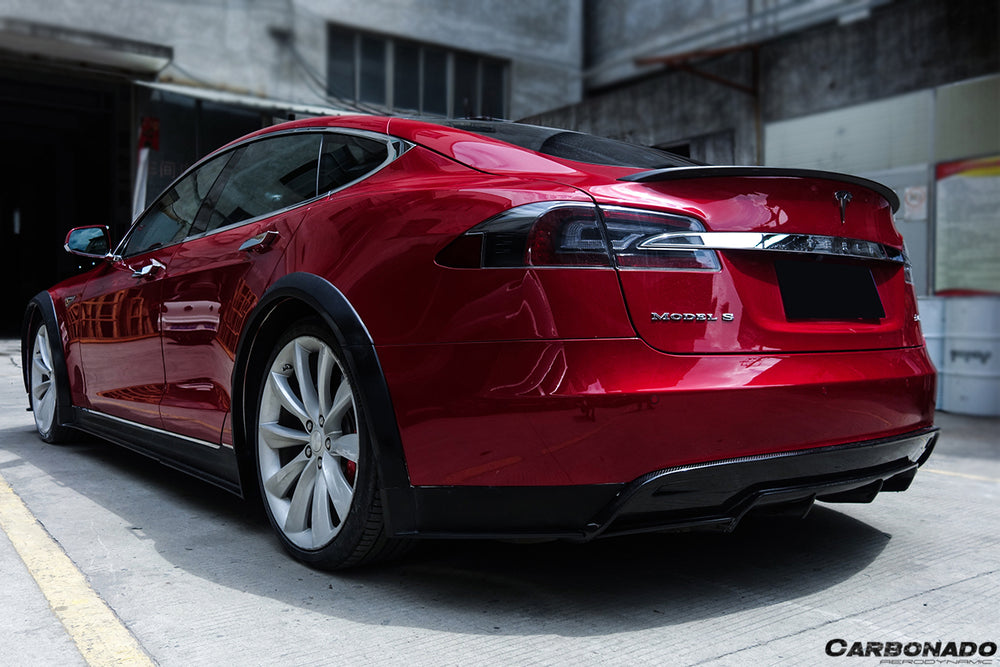 2012-2015 Tesla S Pre-facelift RS Style Carbon Fiber Rear Lip - Carbonado
