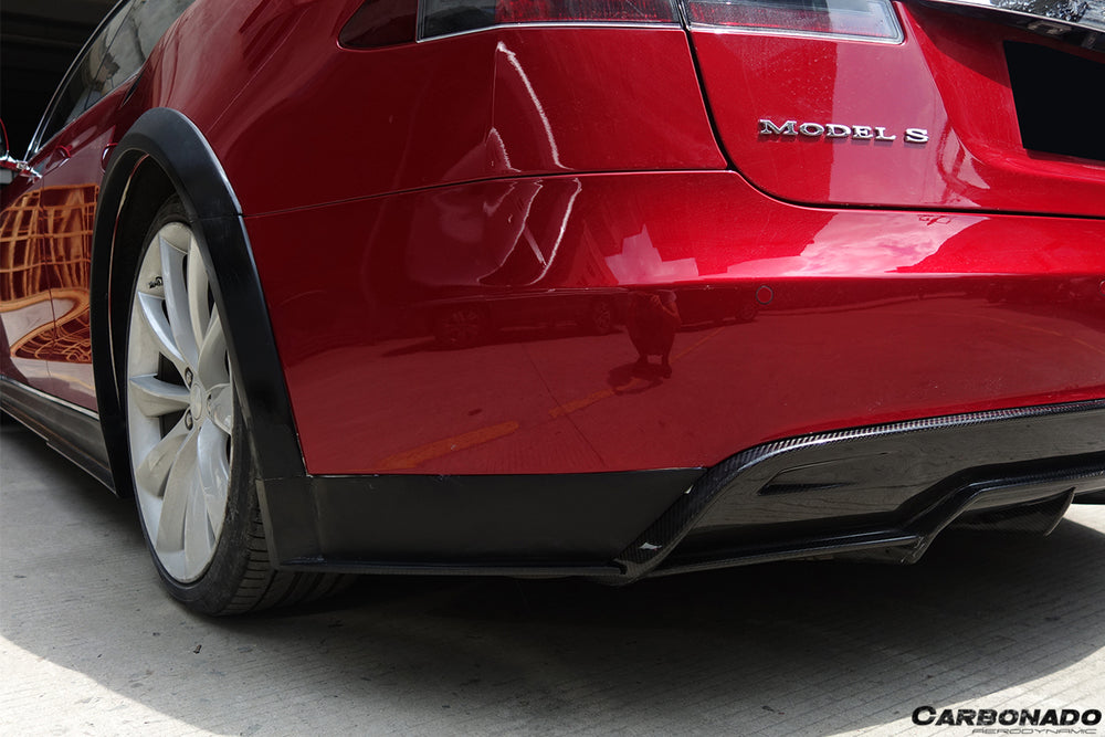 2012-2015 Tesla S Pre-facelift RS Style Carbon Fiber Rear Lip - Carbonado