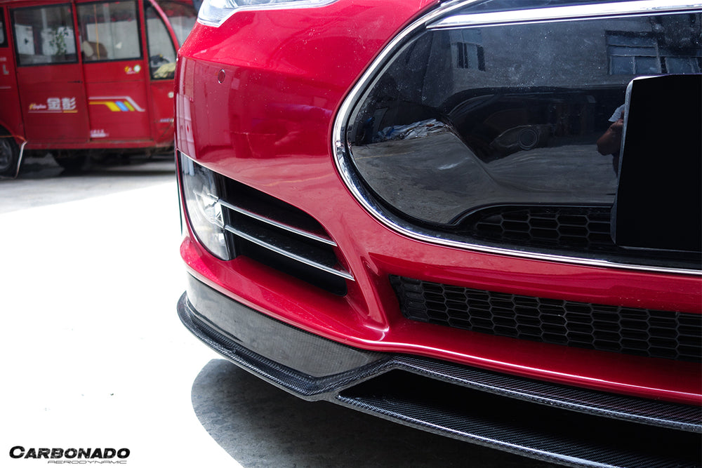 2012-2015 Tesla S Pre-facelift RS Style Carbon Fiber Front Lip - Carbonado