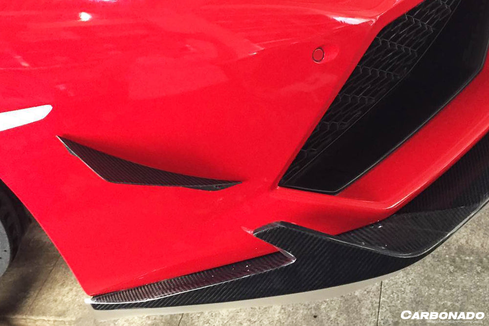 2015-2020 Lamborghini Huracan LP610 RZS Style Front Bumper Carbon Fiber Canard - Carbonado