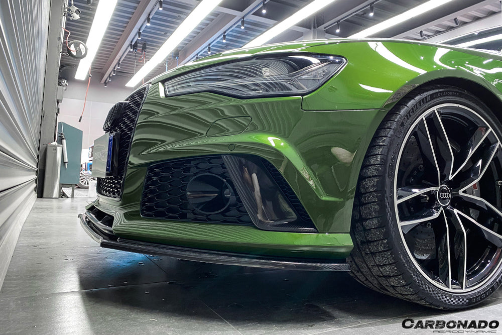 2013-2018 Audi RS6 Avant MN Style Carbon Fiber Front Lip - Carbonado