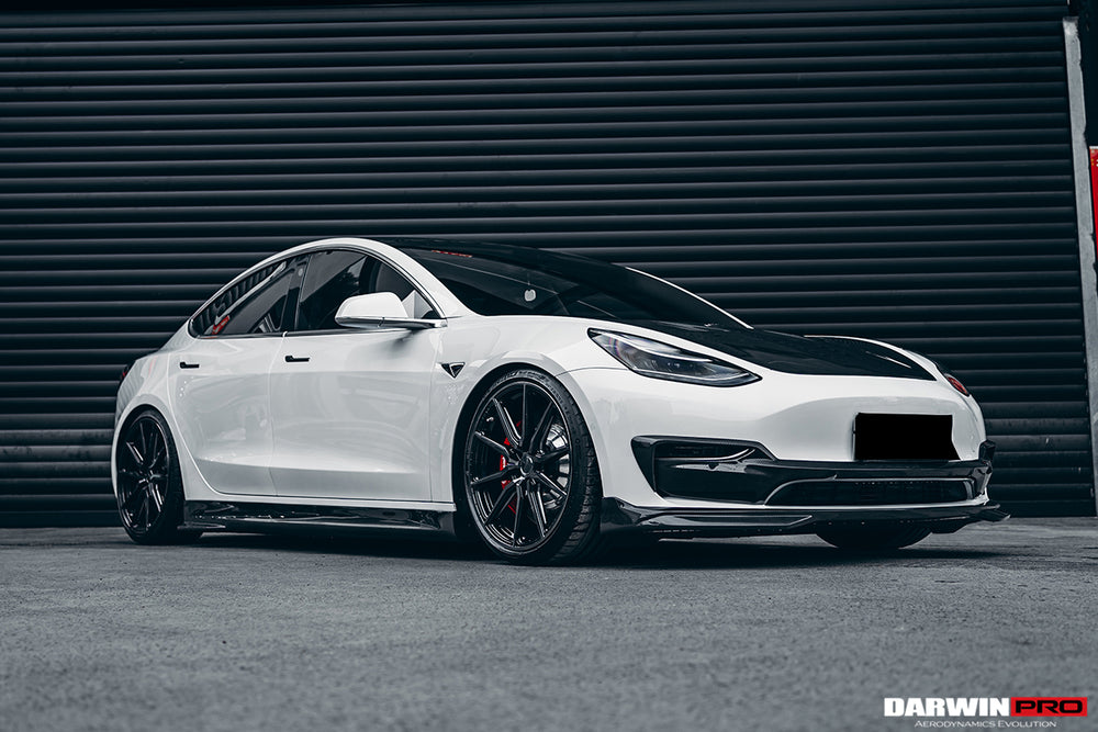 2017-2023 Tesla Model 3 IMP Performance Carbon Fiber Middle Front Lip - DarwinPRO Aerodynamics